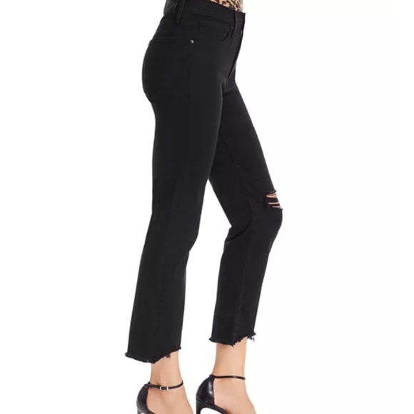 Levis Premium 724 High Rise Straight Crop in Black Pixel - Picture 3 of 7